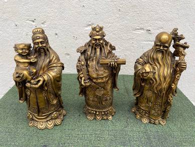 YD44W Statue Fu Lu Shou 14" Three Gods of Fortune