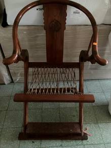 Pair Antique Chinese Qing Dynasty Folding Barstool