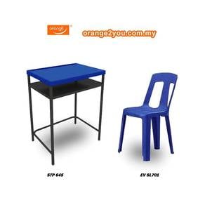 [10% OFF]Meja Pelajar Plastik Top Biru,Meja Sekola