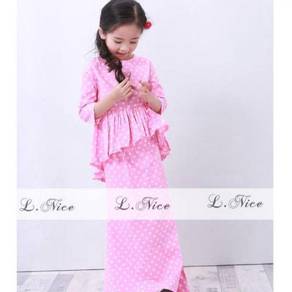 [READY STOCK] LNICE Love Peplum Kurung -Pink