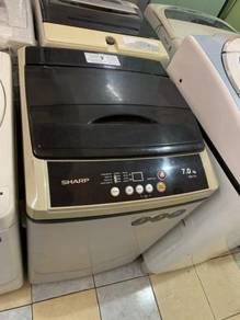 Auto Mesin Basuh Sharp 7kg Fully Top Washer Load