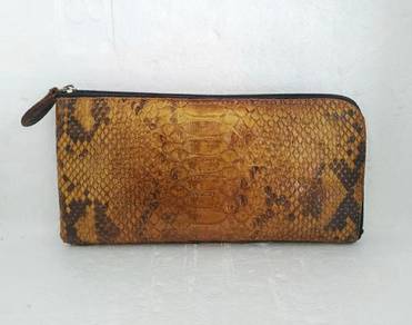 Vintage Real Snakeskin Leather Handbag Clutch Bag