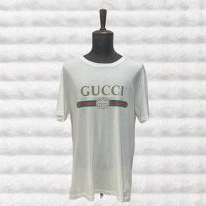 Gucci White Washed Belt Logo Tee
