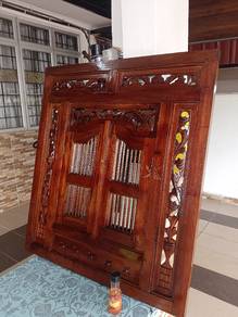 Cermin muka hiasan solid kayu jati 