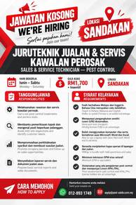 Juruteknik Jualan & Servis Kawalan Perosak