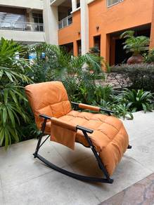 Modern RECLINING ROCKING chair in Orange