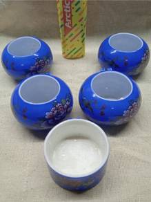 Cawan Burung Mata Putih Blue Flower 6-CBF543