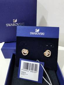 SWAROVSKI Intertwined Hoop Earrings Rose Gold 