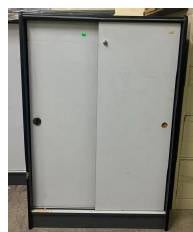 Sliding Door Cabinet with Black Frame
