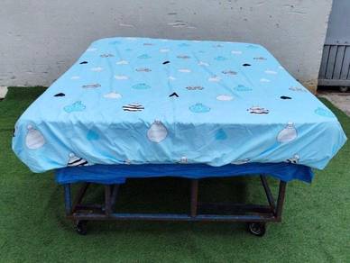 C104 Cadar 175 x 192 cm King Bed Sheet Cover Blue