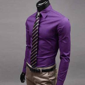H0515 PURPLE KEMEJA UNGU FORMAL LONG SLEEVE SHiRT
