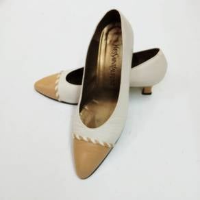 YSL Yves Saint Laurent 2 tones leather heels