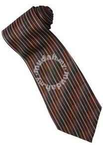 EBR8 Brown Khaki Black Striped Formal Neck Tie