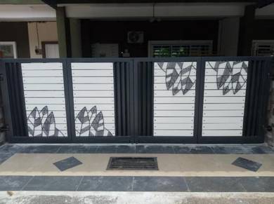 Pintu Pagar Corak Daun