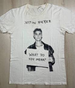 Justin Bieber White Tee #BL Used