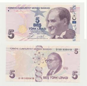 Turkey 5 - 10 - 20 Lira Banknote  Set (2009-2021)
