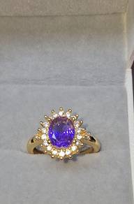 Cincin Heart Shape Red Stone - 