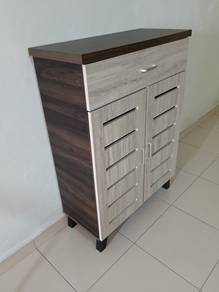 Wooden Shoes Rack - 2 Doors with Drawer 4 layers