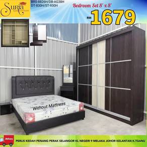Set bilik tidur tanpa tilam+ almari 8x8 kaki