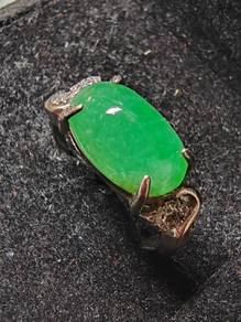 Hijau Ais100% Jadeit Burma Asli Jenis A