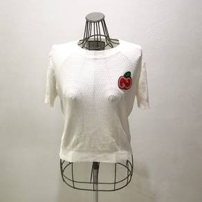 Gucci Women's Embroidery  Crew Neck Knit Top
