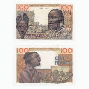 West African States BENIN Banknote 100 Francs 1961
