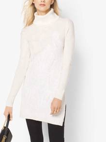 Authentic MICHAEL KORS Lace-Embroidered Turtleneck