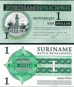 Suriname 1 Dollar 2004 - Pick P155  unc