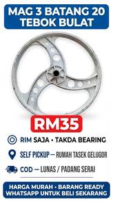 Mag 3 Batang 20 Inch Tebok Bulat Putih & Merah Any