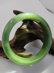 Gelang Giok Jadeite Jed Burma 56.30mm Hijau Ais