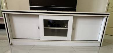 White TV Cabinet with Sliding