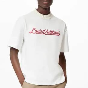 Louis Vuitton x Nigo Embroidered Mocknec White Tee