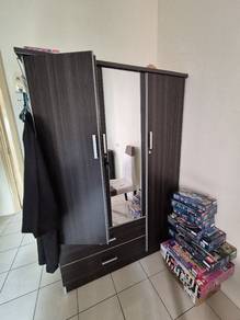 wardrobes and bed