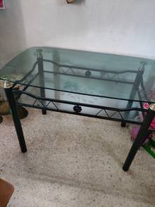 Meja Makan Kaca / 6 seater glass dining table