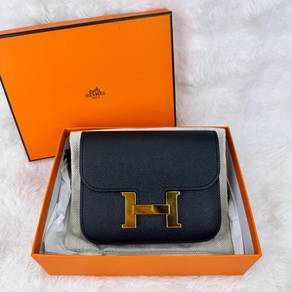 Authentic Hermes Constance Slim Epsom Black GHW