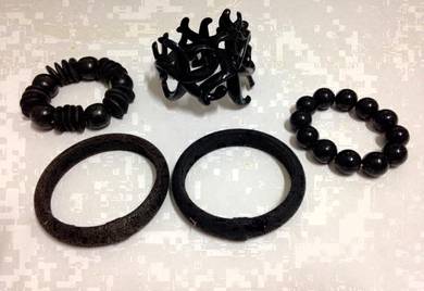 LOT Black Bracelets x 5 (New)