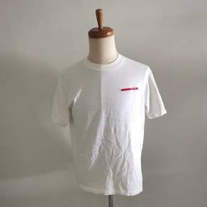 Prada White T-shirt with Red Logo Detail