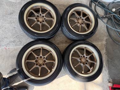 Rim ce28 bronze 15 inch tayar hankook 80%