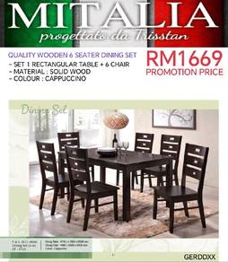 Quality 6 Seater Solid Wood Dining Set 