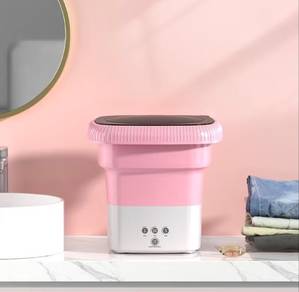 Pink Collapsible Mini Washing Machine