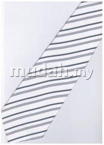 ES10 Silver White Quality Striped Formal Neck Tie