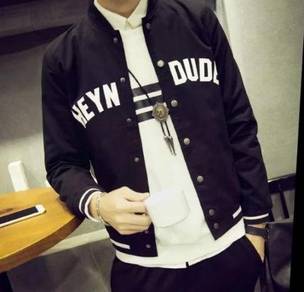 BLACK MAN VARSiTY SWEATER BASEBALL BOMBER JACKET