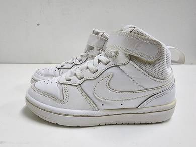 [17cm] Leather Kids Nike Court Borough Mid 2 White