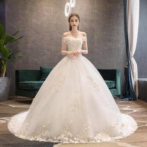 White off shoulder wedding dress gown RB1249