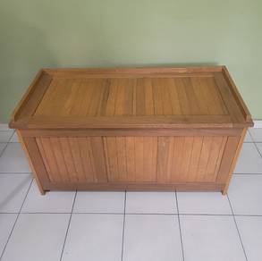 [NEW] MERANTI Wood Storage Box Bench bangku patio 