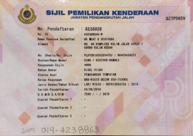 Hino 6 Tayar Freezer 2019, Mileage20k (Macam Baru)