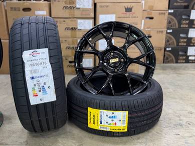 Sport Rim Baru 16 BBS Rev7 Glossy Black Siap Tayar