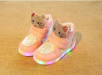 HighCut Hello Kitty Shoes with LED Light 0606-PINK