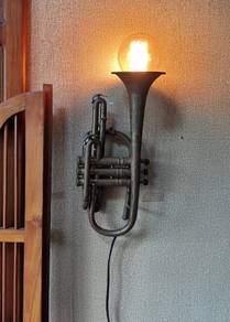 Antique C.G.Conn USA Cornet Converted to Wall Lamp