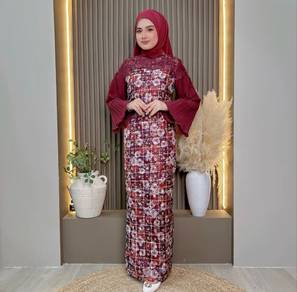 kurung chiffon printed